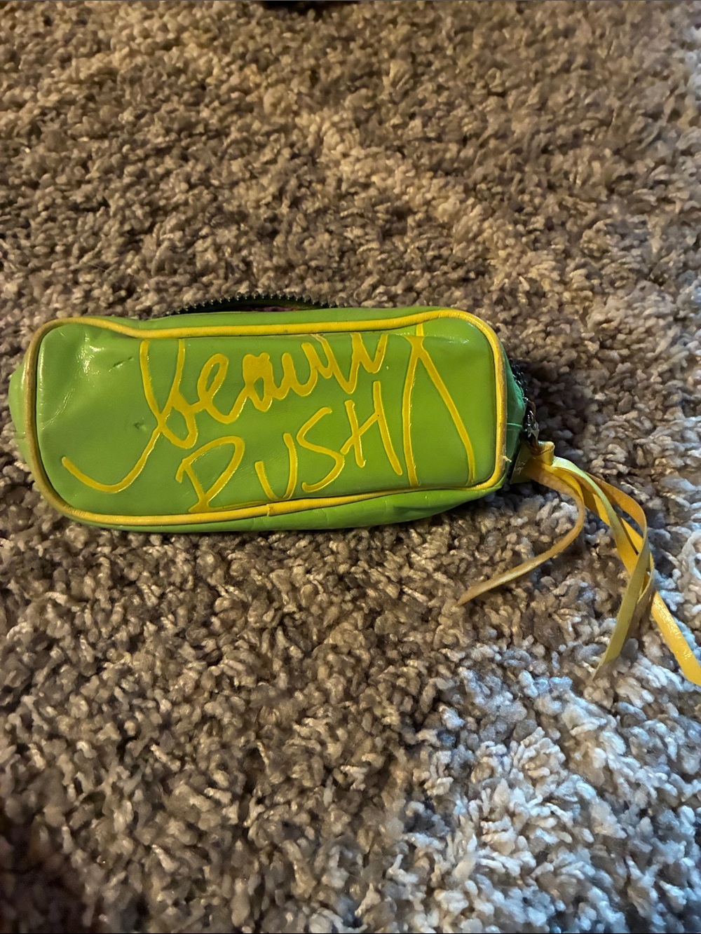 Green 'Beauty Rush' Cosmetic Pouch by Unknown Brand